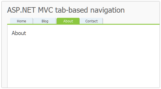 ASP.NET MVC Tabbed Navigation